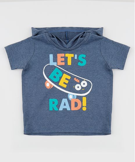 Camiseta-Infantil--Let-s-be-Rad---com-Capuz-Manga-Curta-Gola-Careca-Azul-Escuro-9955191-Azul_Escuro_1