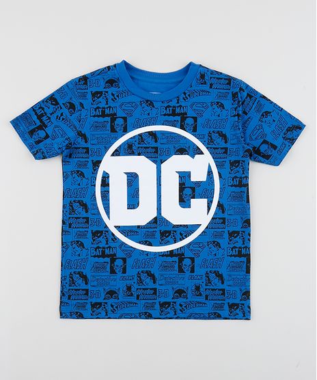 Camiseta-Infantil-DC-Comics-Estampado-Manga-Curta-Gola-Careca-Azul-9960449-Azul_1