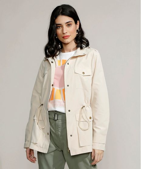 Parka-Feminina-com-Bolsos-e-Elastico-Bege-Claro-9814437-Bege_Claro_1