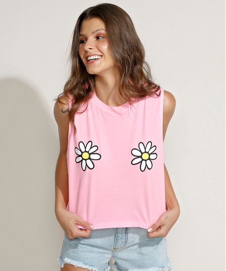 Regata-Feminina-Triya-Cavada-Margaridas-Decote-Redondo-Rosa-9965095-Rosa_1