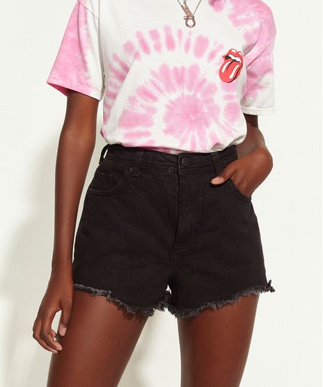 Short-de-Sarja-Feminino-Triya-Rolling-Stones-Cintura-Super-Alta-com-Bordado-Preto-9965084-Preto_1