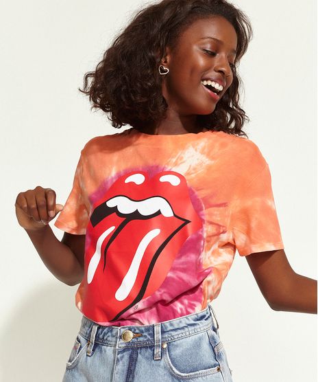 Blusa-Feminina-de-Banda-Triya-Rolling-Stones-Estampada-Tie-Dye-Manga-Curta-Decote-Redondo-Laranja-9965092-Laranja_1