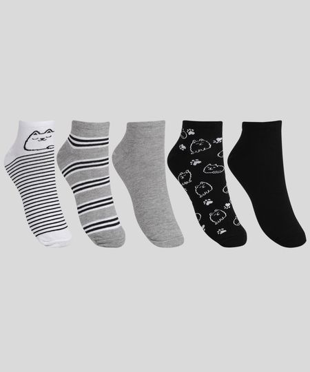 Kit-de-5-Meias-Feminino-Listras-e-Gatinho-Cano-Baixo-Multicor-9961806-Multicor_1