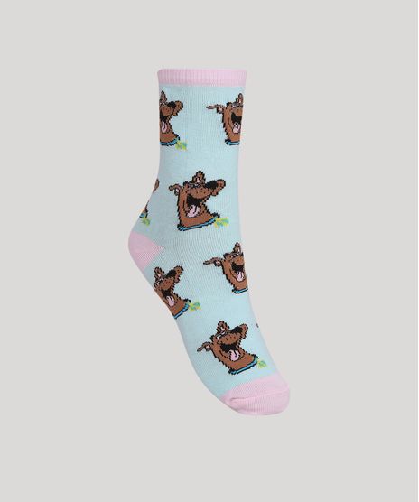 Meia-Feminina-Scooby-Doo-Cano-Alto-Verde-Claro-9964953-Verde_Claro_1