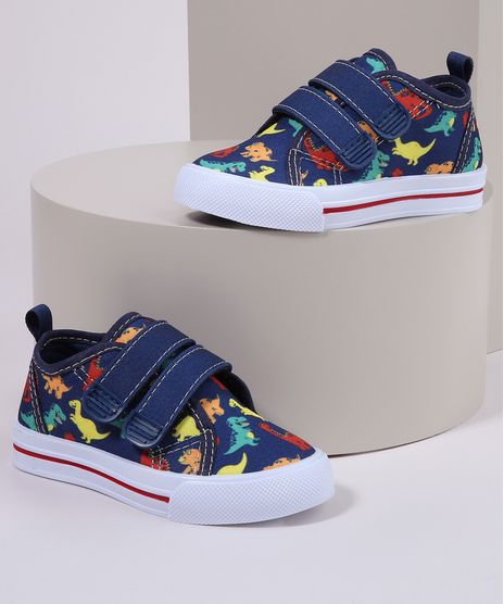 Tenis-Infantil-Estampado-de-Dinossauro-com-Tiras-e-Velcro-Azul-Marinho-9966814-Azul_Marinho_1