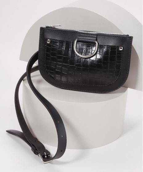 Coche-te-Feminina-com-Bolso-Texturizado-de-Coco-com-Fivela-Preto-9439378-Preto_1