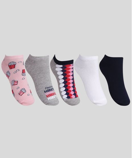Kit-de-5-Meias-Feminino-Estampado-Geometrico-e-Pipoca-Cano-Baixo-Multicor-9961840-Multicor_1
