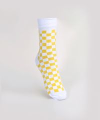 Meia-Feminina-Estampada-Quadriculado-Cano-Alto-Branco-9965151-Branco_1