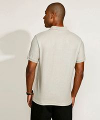 Polo-Masculina-Basica-em-Piquet-com-Bolso-Manga-Curta-Kaki-9964970-Kaki_2