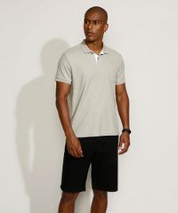 Polo-Masculina-Basica-em-Piquet-com-Bolso-Manga-Curta-Kaki-9964970-Kaki_3