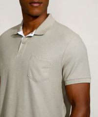 Polo-Masculina-Basica-em-Piquet-com-Bolso-Manga-Curta-Kaki-9964970-Kaki_4