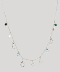 Colar-Feminino-Folheado-Love-com-Pedrinhas-Prateado-9943793-Prateado_2