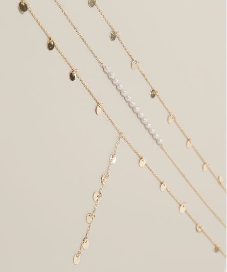 Kit-Feminino-de-3-Colares-Folheados-Chocker-com-Medalhas-e-Perolas-Dourado-9944815-Dourado_1