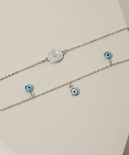 Kit-Feminino-de-2-Pulseiras-Folheado-Ponto-de-Luz-e-Olho-Grego-Prateada-9945073-Prateada_1