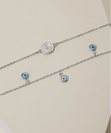 Kit-Feminino-de-2-Pulseiras-Folheado-Ponto-de-Luz-e-Olho-Grego-Prateada-9945073-Prateada_1