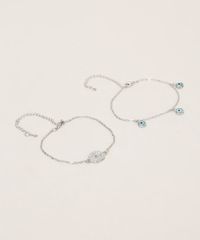 Kit-Feminino-de-2-Pulseiras-Folheado-Ponto-de-Luz-e-Olho-Grego-Prateada-9945073-Prateada_2