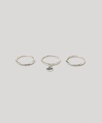 Kit-Feminino-de-3-Aneis-Folheados-Aliancas-e-Pingente-de-Coracao-Prateada-9945076-Prateada_3