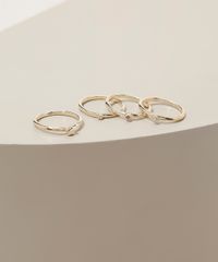 Kit-Feminino-de-4-Aneis-Folheados-Solitarios-Dourado-9945105-Dourado_1