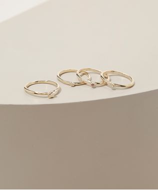 Kit-Feminino-de-4-Aneis-Folheados-Solitarios-Dourado-9945105-Dourado_1