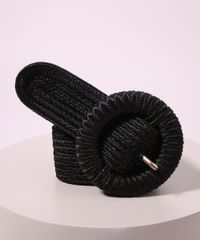 Cinto-Feminino-Medio-Texturizado-com-Fivela-Redonda-Preto-9945541-Preto_1
