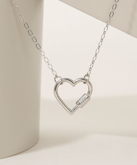 Colar-Feminino-Folheado-Corrente-com-Coracao-Mosquetao-Prateado-9967343-Prateado_1