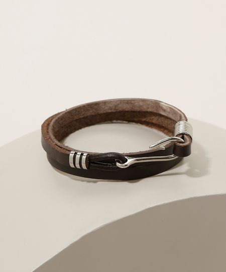 Pulseira-Masculina-Gancho-Marrom-9971117-Marrom_1 Pulseira-Masculina-Gancho-Marrom-9971117-Marrom_1
