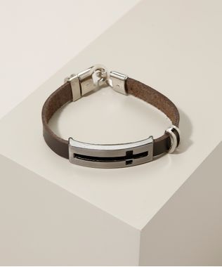 Pulseira-Masculina-Cruz-Marrom-9971120-Marrom_1