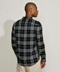 Camisa-Masculina-Slim-Estampado-Xadrez-Manga-Longa-Preta-9817479-Preto_2