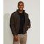 Jaqueta-Masculina-Bomber-Acolchoada-em-Nylon-com-Bolsos-Marrom-9807947-Marrom_1