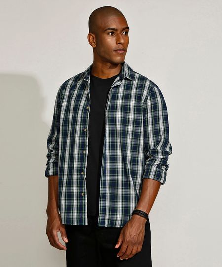 Camisa-Masculina-Comfort-Estampada-Xadrez-Manga-Longa-Azul-9809562-Azul_1