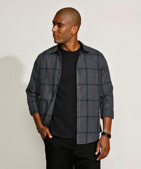 Camisa-Masculina-Slim-Estampado-Xadrez-Manga-Longa-Chumbo-9817481-Chumbo_1 Camisa-Masculina-Slim-Estampado-Xadrez-Manga-Longa-Chumbo-9817481-Chumbo_1