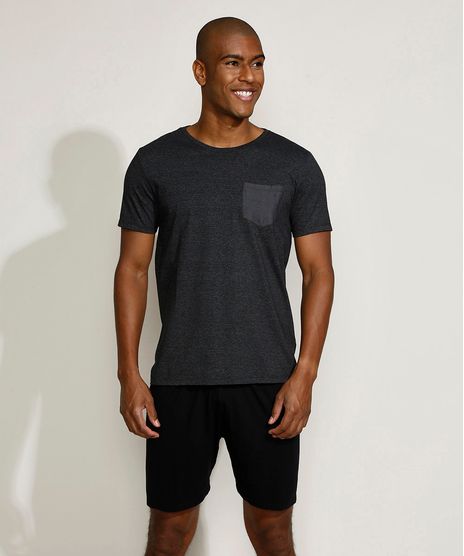Pijama-Masculino-com-Bolso-Manga-Curta-Cinza-Mescla-Escuro-9962359-Cinza_Mescla_Escuro_1