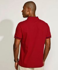 Polo-Masculina-Tradicional-em-Piquet-com-Bolso-Manga-Curta-Vinho-9963515-Vinho_2