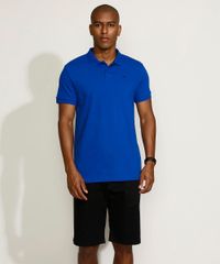 Polo-Masculina-Tradicional-Basica-em-Piquet-com-Bordado-Manga-Curta-Azul-9967087-Azul_3