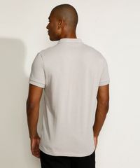 Polo-Masculina-Tradicional-Basica-em-Piquet-com-Bordado-Manga-Curta-Cinza-Mescla-Claro-9967087-Cinza_Mescla_Claro_2