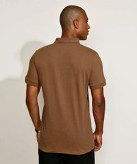 Polo-Masculina-Tradicional-Basica-em-Piquet-com-Bordado-Manga-Curta-Marrom-9967087-Marrom_2