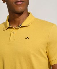 Polo-Masculina-Tradicional-Basica-em-Piquet-com-Bordado-Manga-Curta-Mostarda-9967087-Mostarda_4