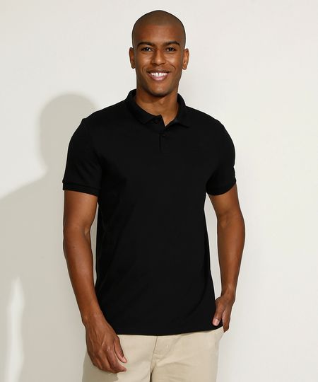 Polo-Masculina-Tradicional-Basica-em-Piquet-com-Bordado-Manga-Curta-Preta-9967087-Preto_1