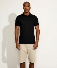 Polo-Masculina-Tradicional-Basica-em-Piquet-com-Bordado-Manga-Curta-Preta-9967087-Preto_3