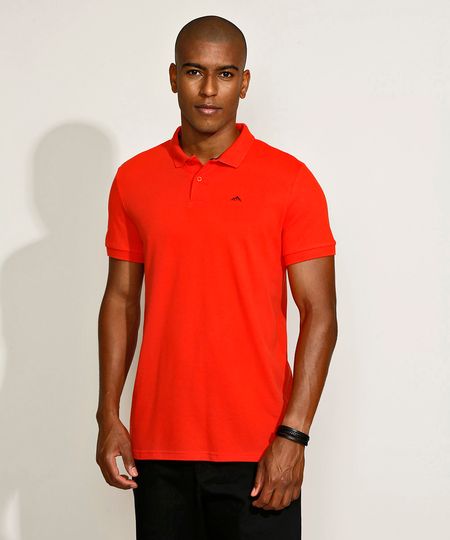 Polo-Masculina-Tradicional-Basica-em-Piquet-com-Bordado-Manga-Curta-Vermelho-Claro-9967087-Vermelho_Claro_1