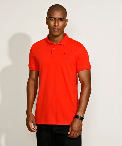 Polo-Masculina-Tradicional-Basica-em-Piquet-com-Bordado-Manga-Curta-Vermelho-Claro-9967087-Vermelho_Claro_1
