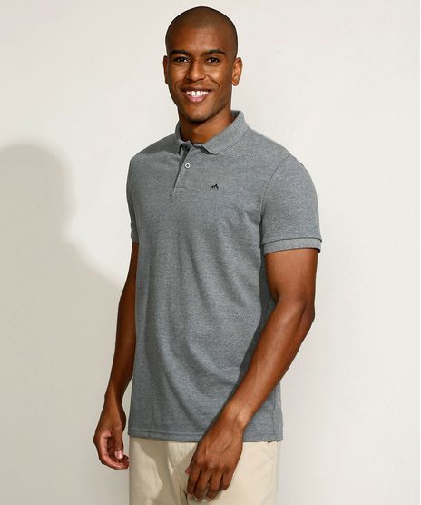 Polo-Masculina-Tradicional-Basica-com-Bordado-Manga-Curta-Cinza-Mescla-9967417-Cinza_Mescla_1