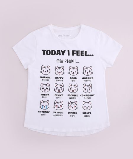 Blusa-Juvenil-Gatinhos--Today-I-Feel-----Manga-Curta-Off-White-9888008-Off_White_1