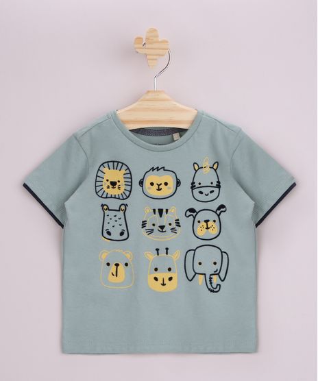 Camiseta-Infantil-com-Animais-do-Zoologico-Manga-Curta-Verde-9955066-Verde_1