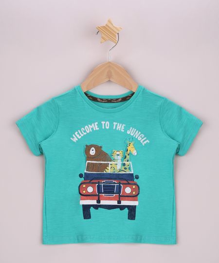 Camiseta-Infantil-Flame--welwcome-to-the-jungle--Bichos-Manga-Curta--Verde-9963809-Verde_1