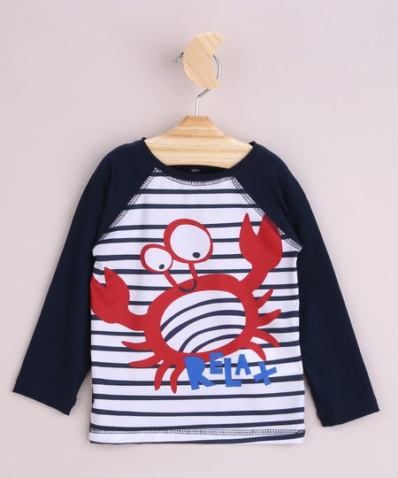 Camiseta-de-Praia-Infantil-Estampada-Listrada-e-Caranguejo-Manga-Longa-Raglan-Azul-Marinho-9964872-Azul_Marinho_1