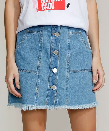 saia jeans feminina curta
