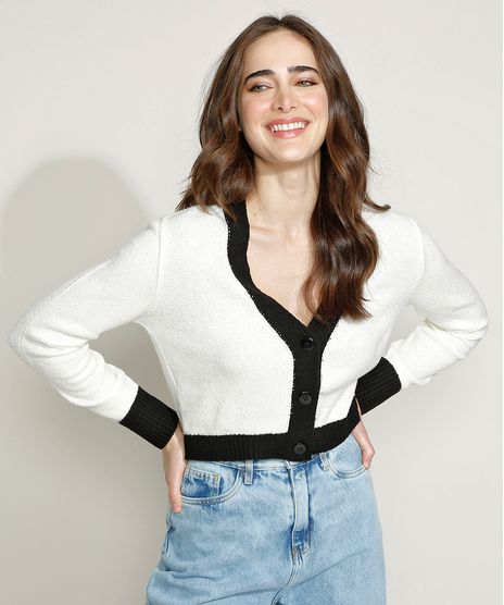 Cardigan-de-Trico-Feminino-Mindset-Cropped-Bicolor-Decote-V-Off-White-9953731-Off_White_1