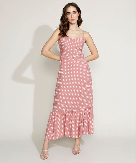 Vestido-Feminino-Mindset-Longo-Estampado-de-Poa-com-Cinto-Alca-Fina-Rose-9970746-Rose_1