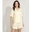 Conjunto-Feminino-Mindset-de-Camisa-Estampada-Xadrez-Manga-Curta---Short-Amarelo-9970752-Amarelo_1
